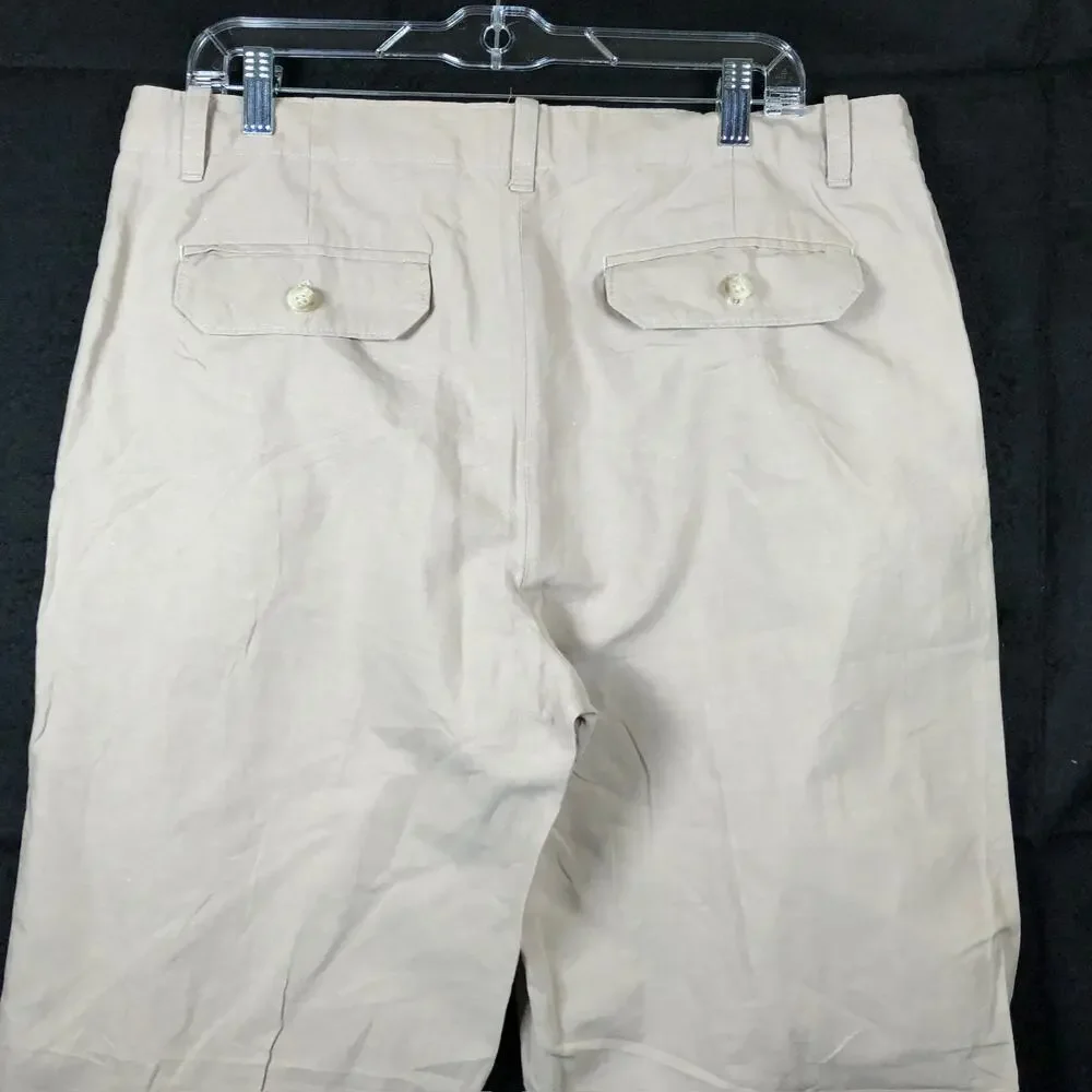 Banana Republic Mens Pants Tan Modern Relaxed Fit Linen Cotton Blend 35x32